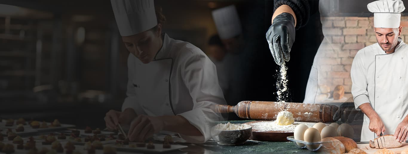 Chef teaching pastry techniques