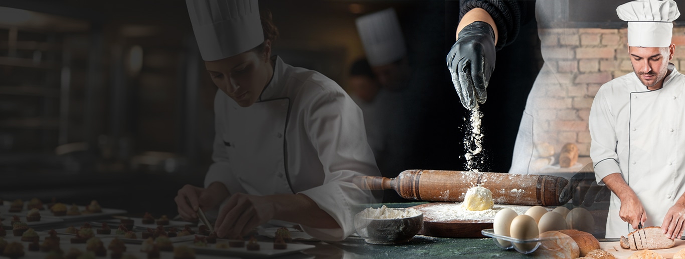 Chef teaching pastry techniques